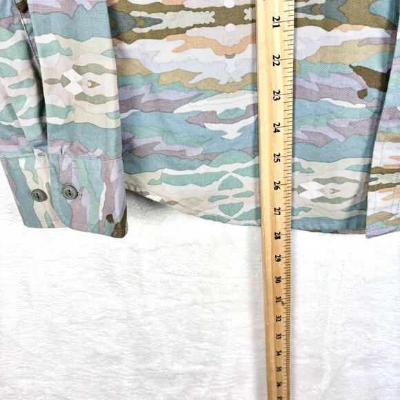 VTG Y2k Altamont Canvas Work Shirt Men S Paint By Number AOP Pastel Camo Skater - Picture 8 of 10